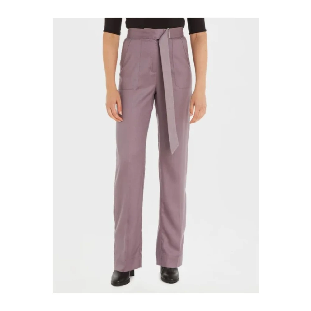 Calvin Klein Tencel Slim Straight Broek Purple Dames