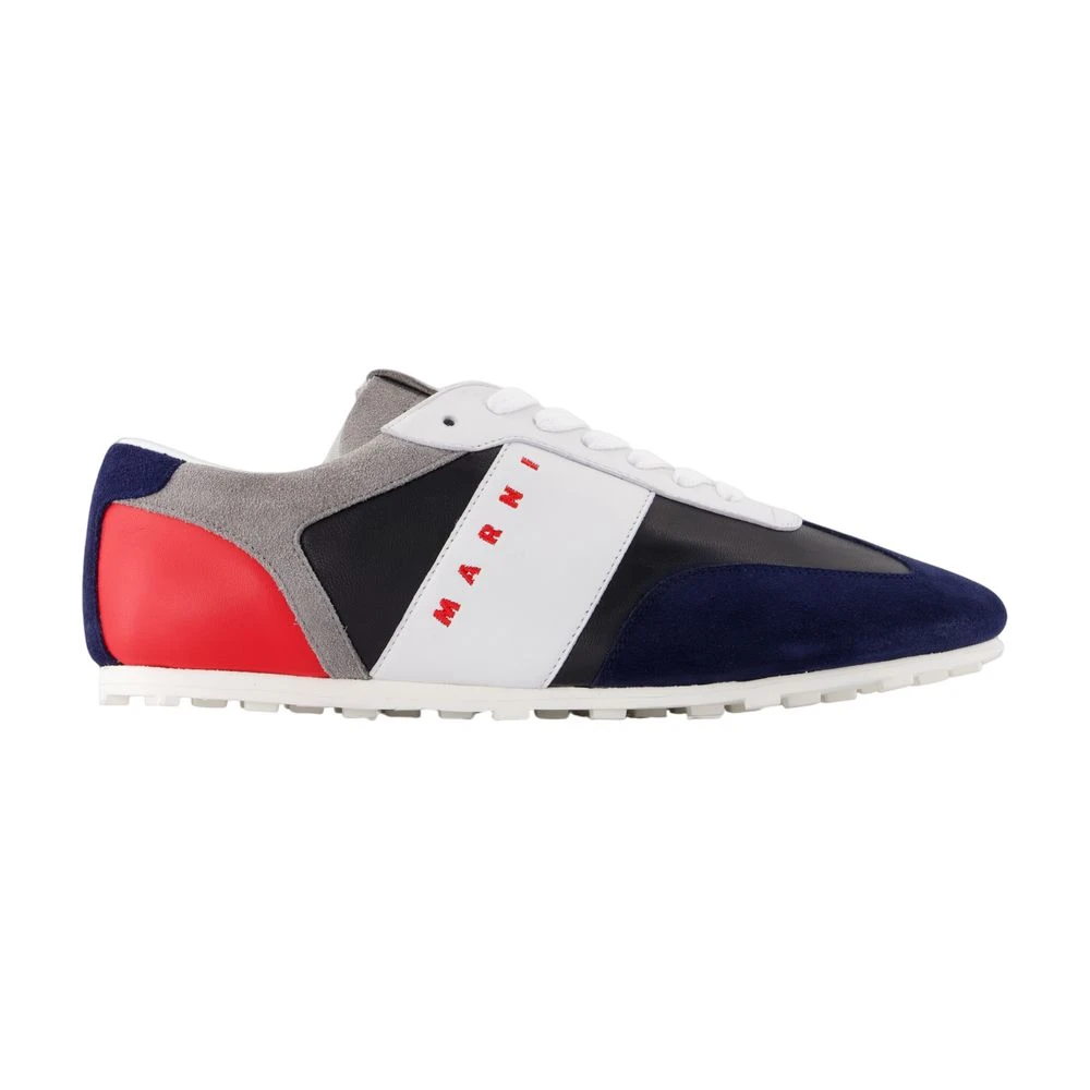 Marni Ovine Leather Sneakers Heren Schoenen Blauw