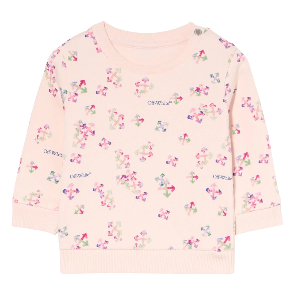 Off White Girls Pink Kids Sweatshirts, 3 Y, Aop Arrow Sweatshirt