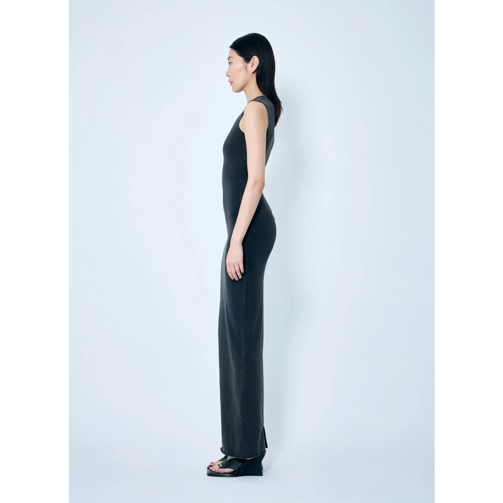 Entire Studios Mouwloze Maxi Jurk met Stretch en Ventilatie Black Dames