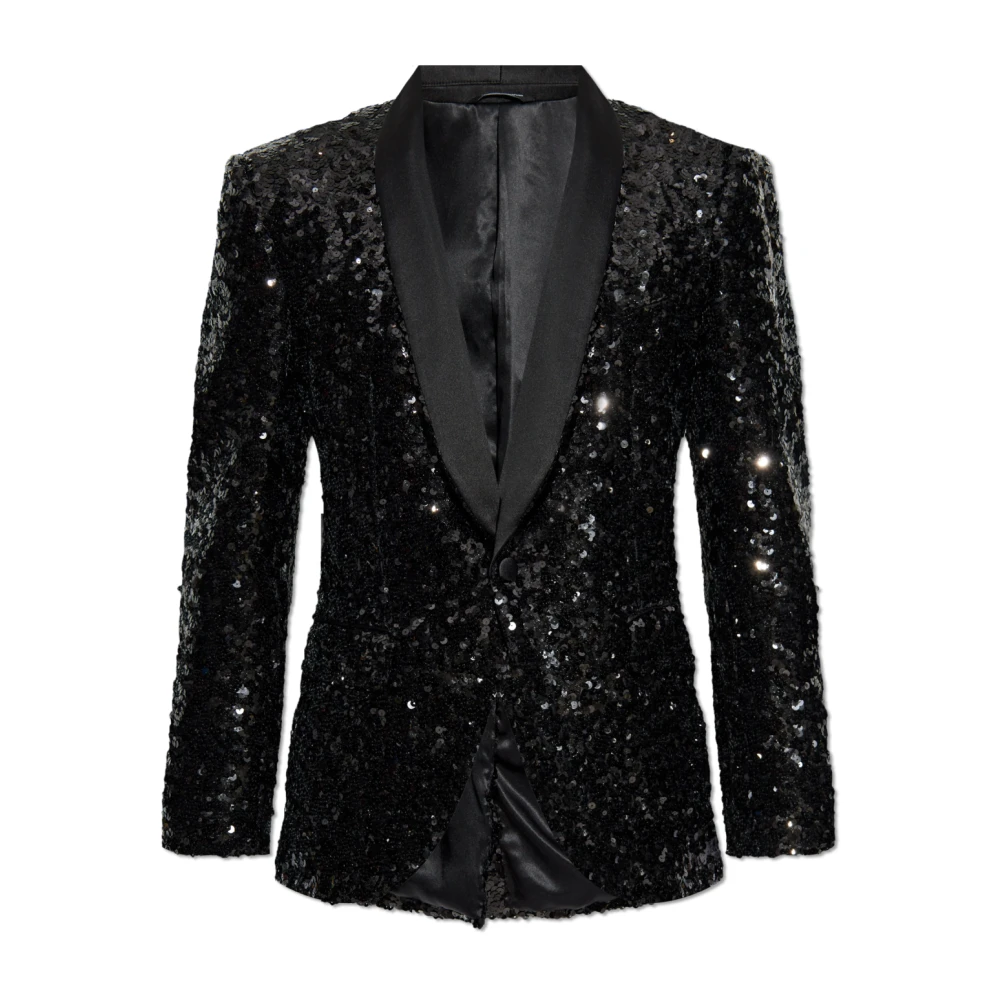 Dolce & Gabbana Paillettenblazer Black Heren