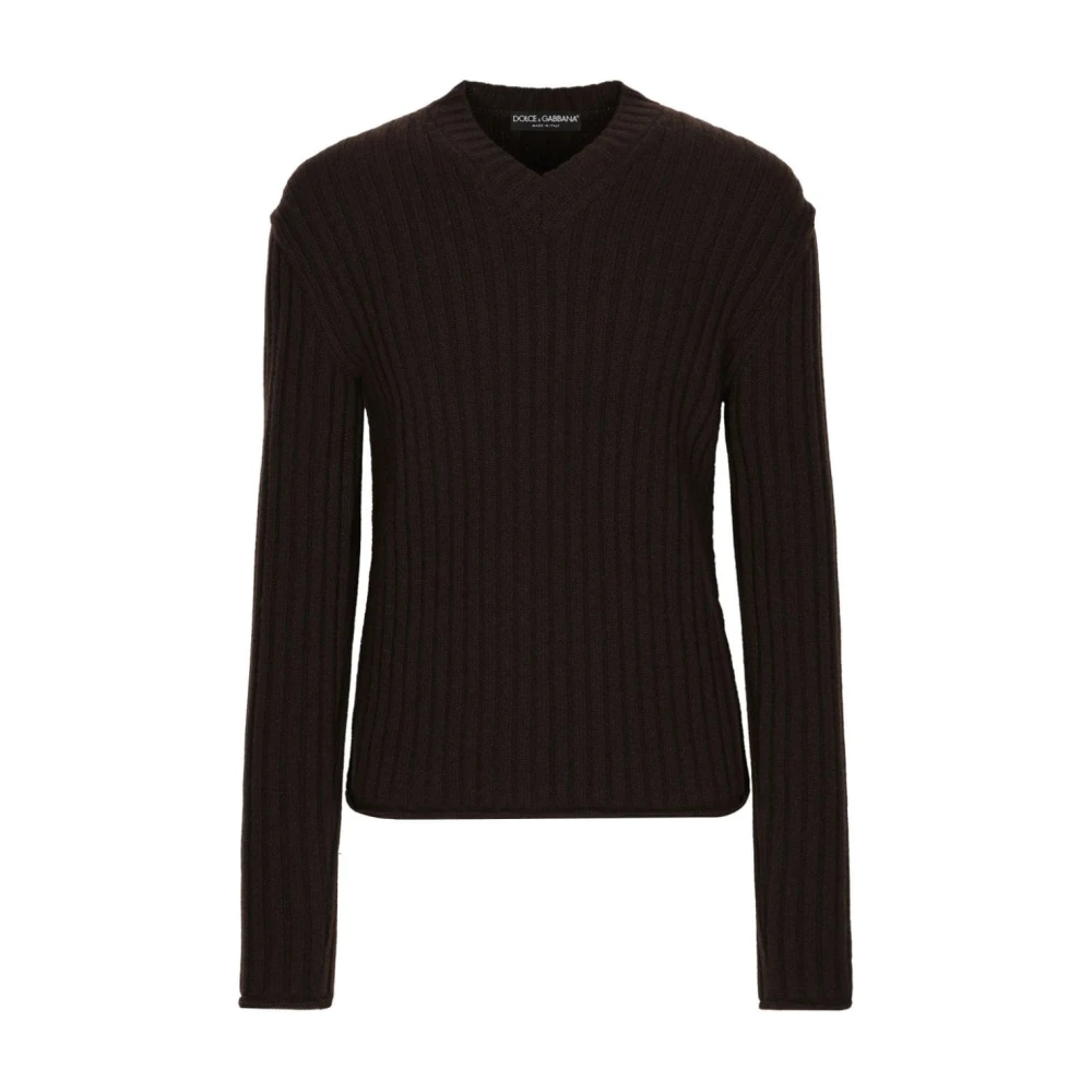 Dolce & Gabbana Bruine Sweaters met V-hals Brown Heren