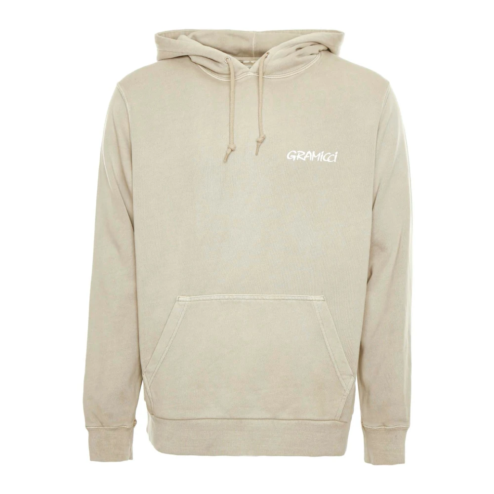 Gramicci Dubbele hoodie met print en kangoeroezak Beige Heren