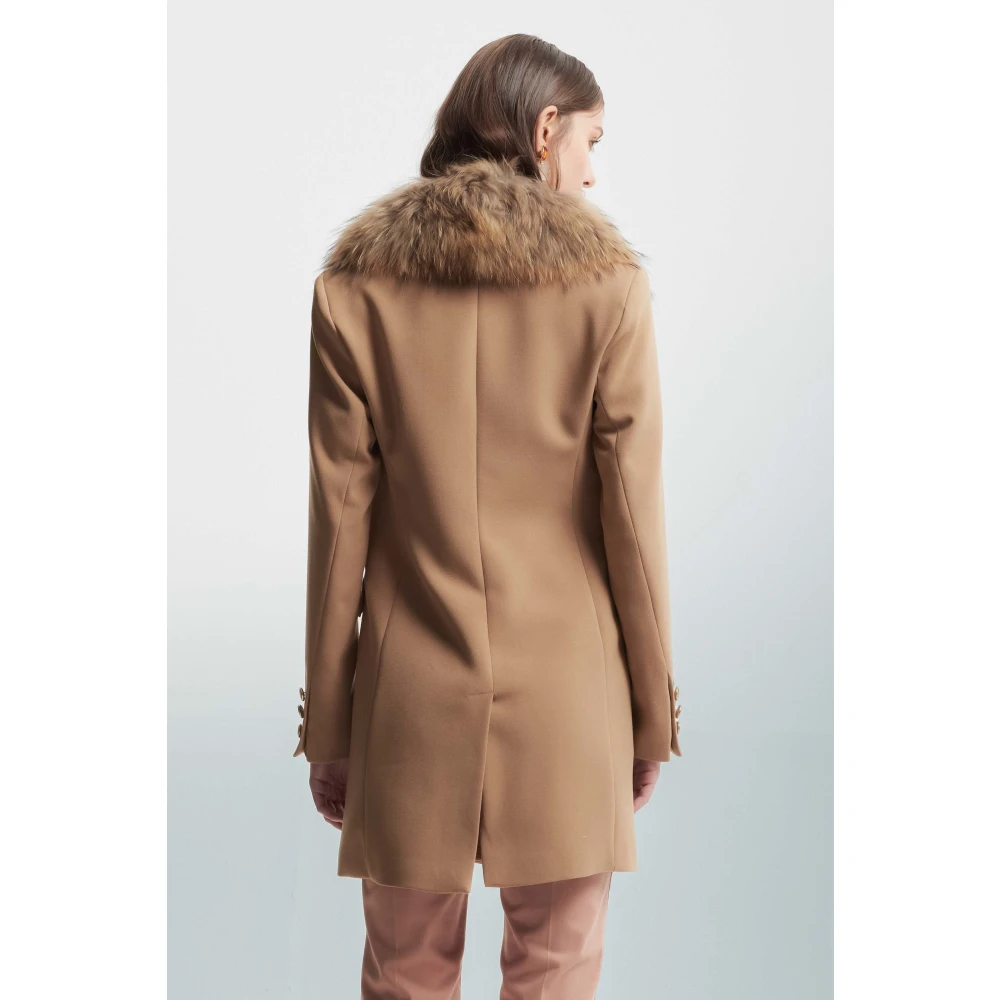 Kocca Bontkraagjas Viscosemixstof Brown Dames