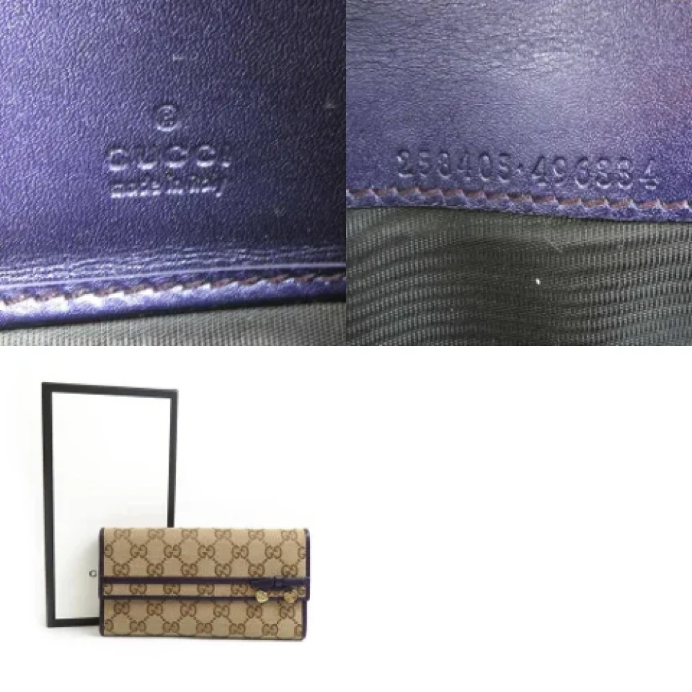 Gucci Vintage Pre-owned Leather wallets Beige Dames
