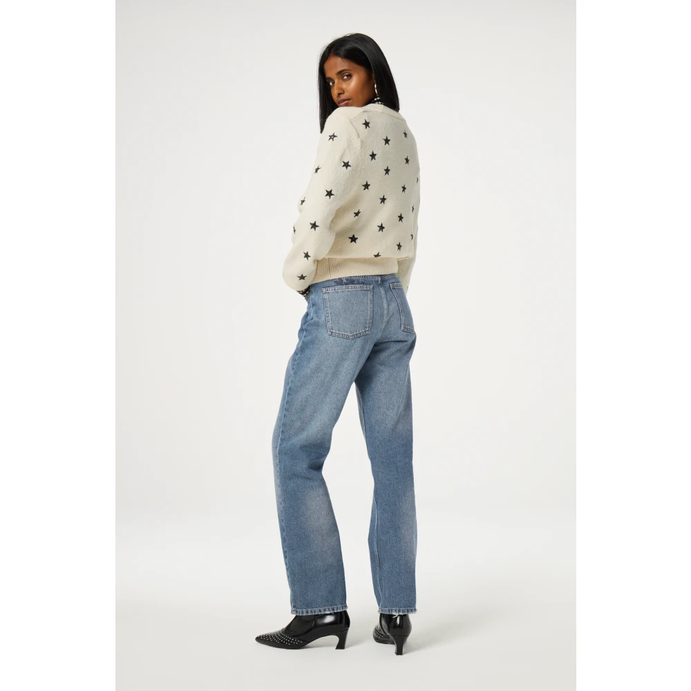Fabienne Chapot Sterrenprint Crème Pullover Beige Dames