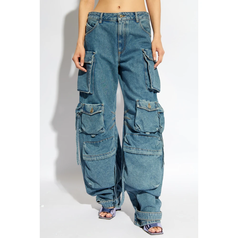 The Attico Jeans met logo Blue Dames