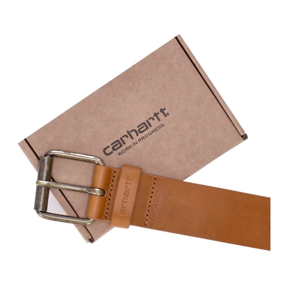 Carhartt WIP Script Leren Riem Honing Goud Brown Heren