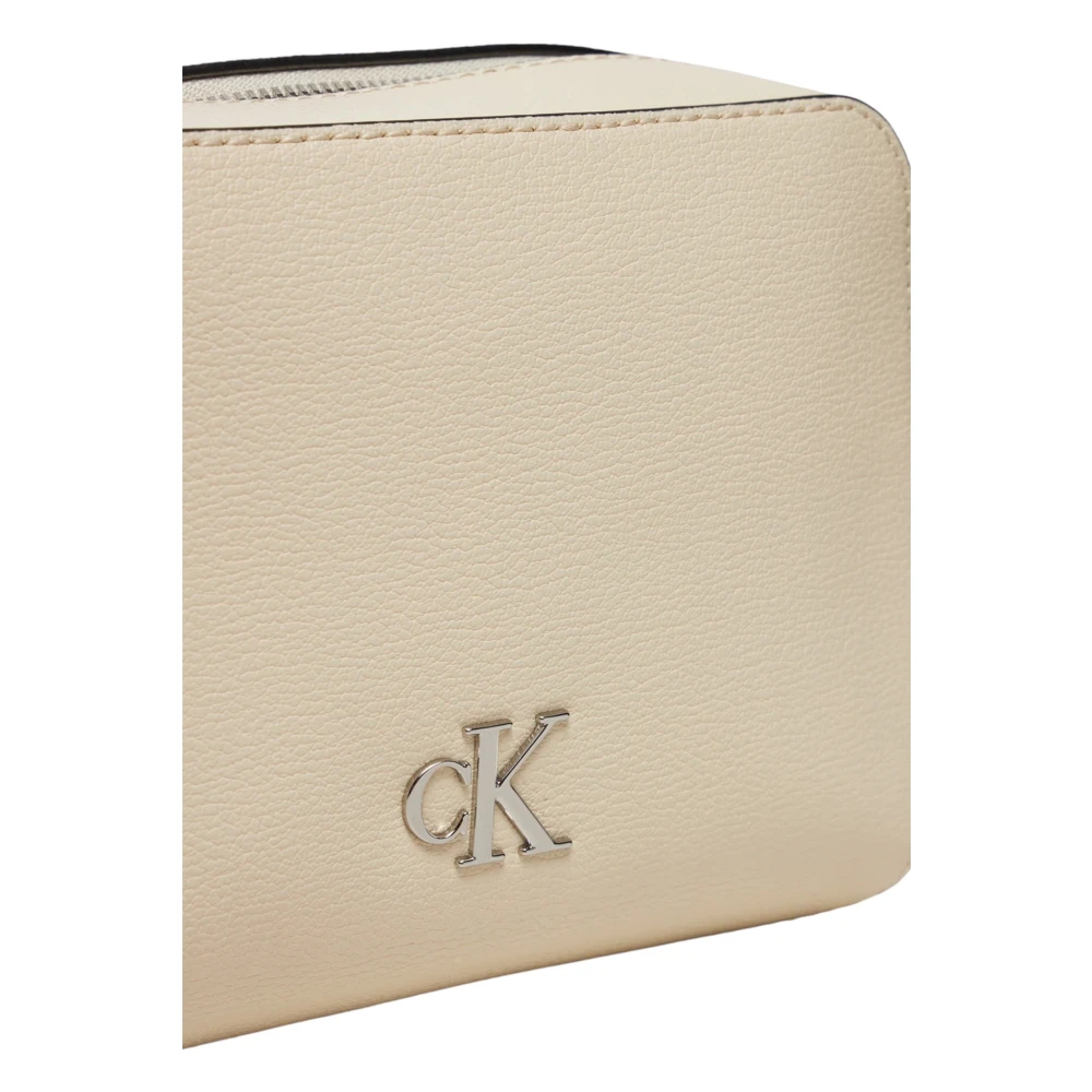 Calvin Klein Jeans Beige Schoudertas met rits van polyurethaan Beige Dames