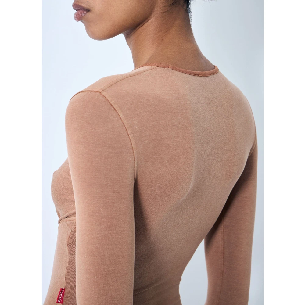 Diesel Katoenen Body met Ingebouwde Ondersteuning Beige Dames