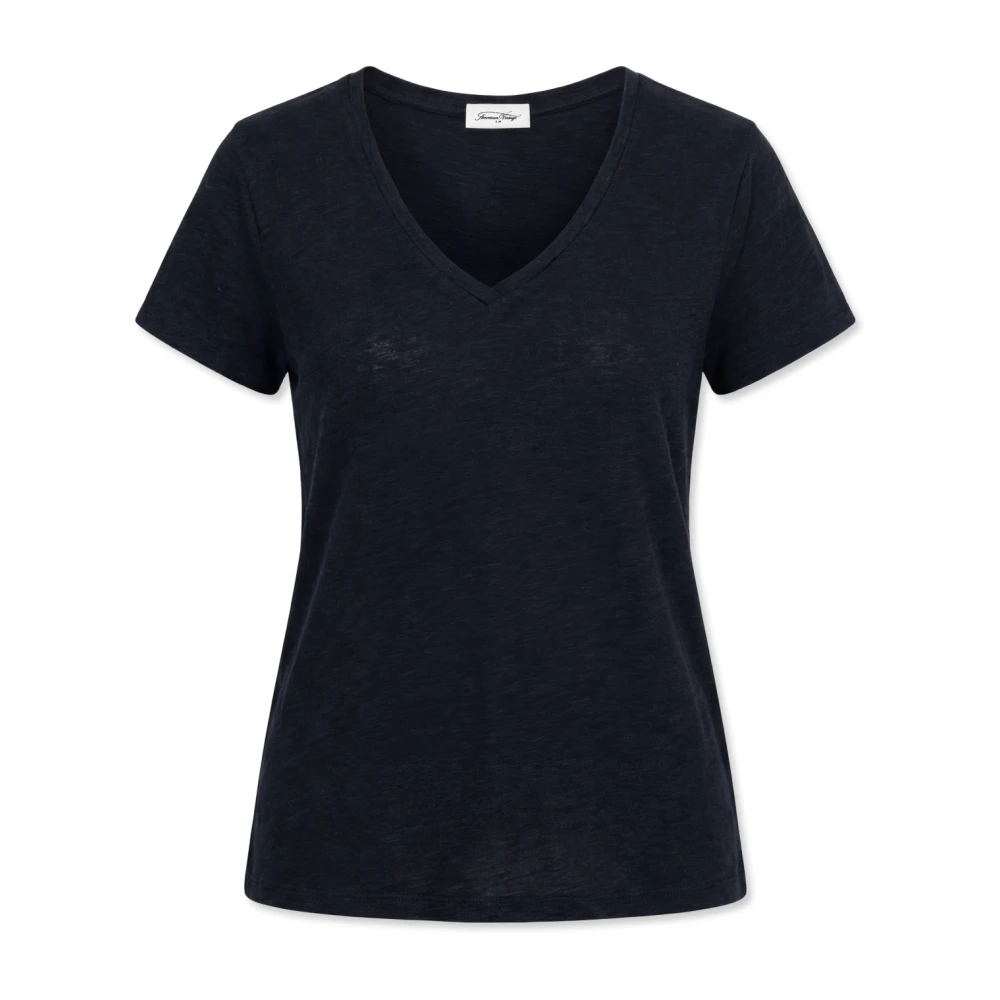 American Vintage Donna Nero - Jacksonville V-Neck T-Shirt - Tops - M