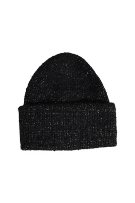 Svart återvunnen polyester damhatt