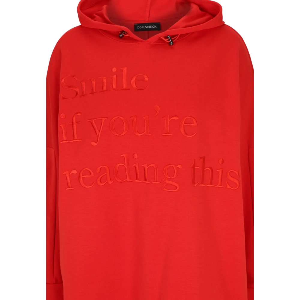 Doris S Smile hoodie Red Dames
