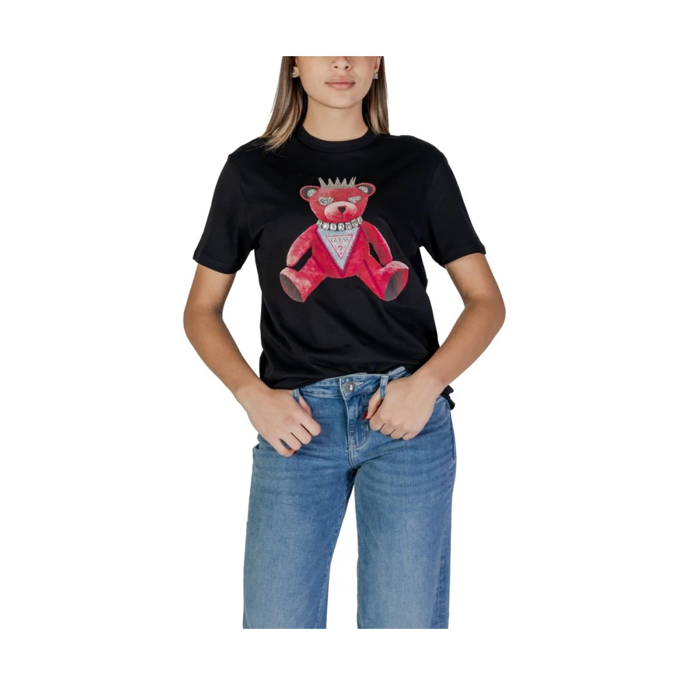 Guess Zwarte Katoenen Dames T-shirt Black Dames