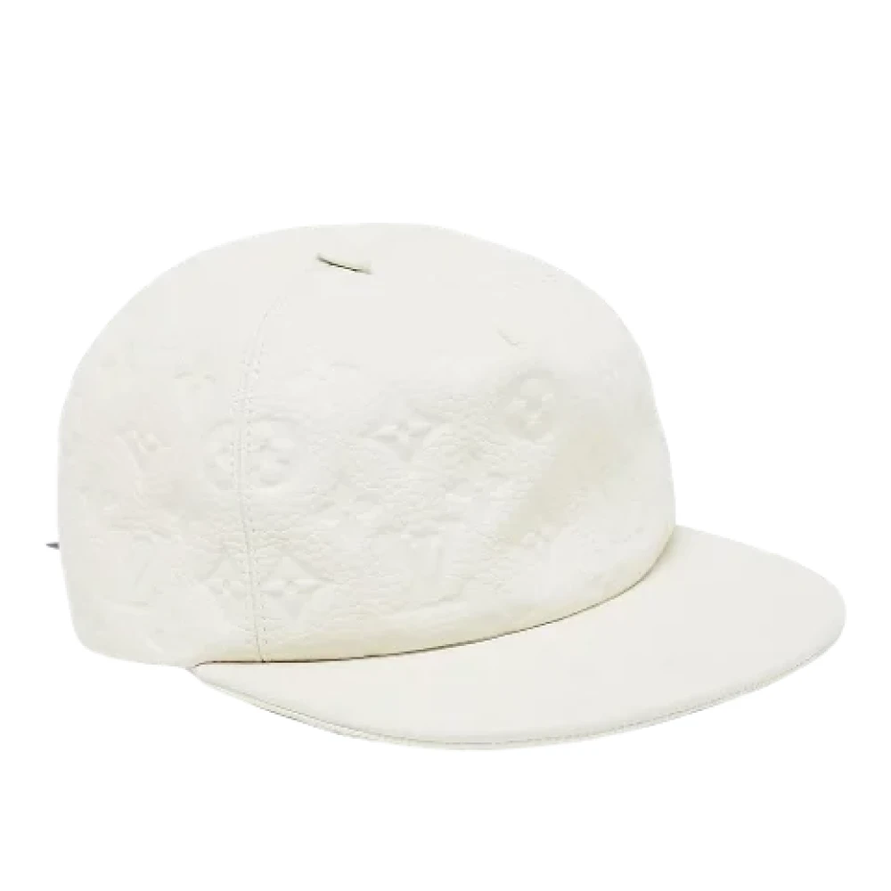 Louis Vuitton Vintage Pre-owned Leather hats White Dames