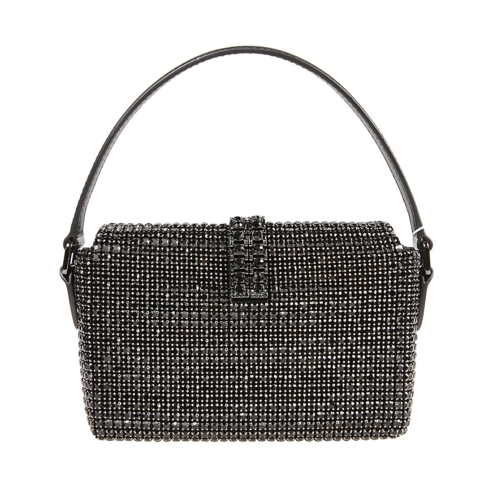 Self Portrait Strass Chainmail Micro Tas Black Dames