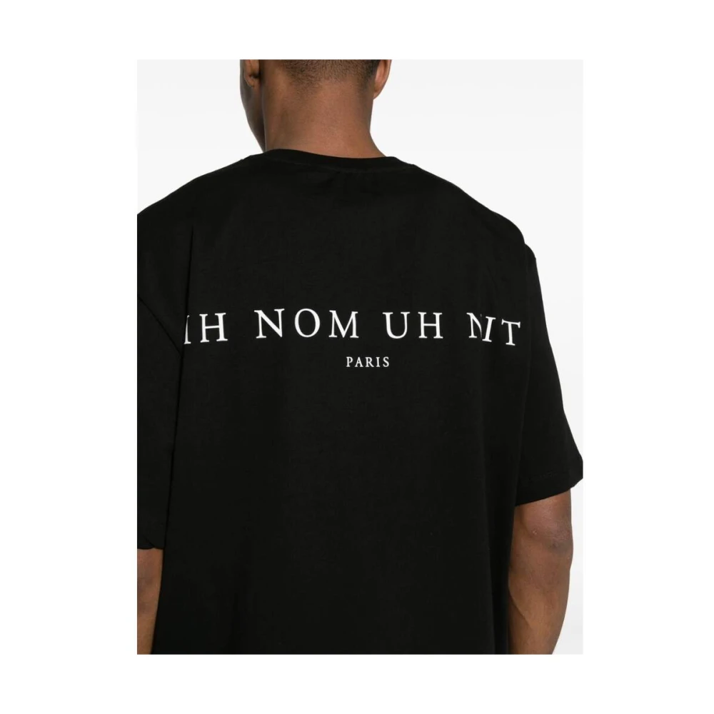 IH NOM UH NIT Zwart T-shirt met gezichtsprint Black Heren