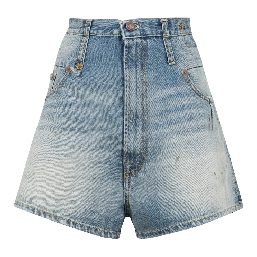 R13 Denim Shorts met Logo Label Achteraan Blue Dames