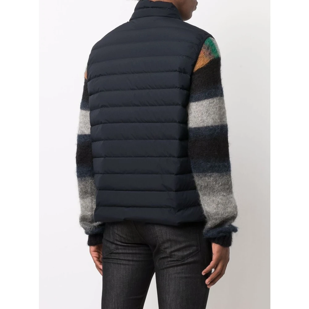 Emporio Armani Blauwe Gewatteerde Gilet Jas Blue Heren