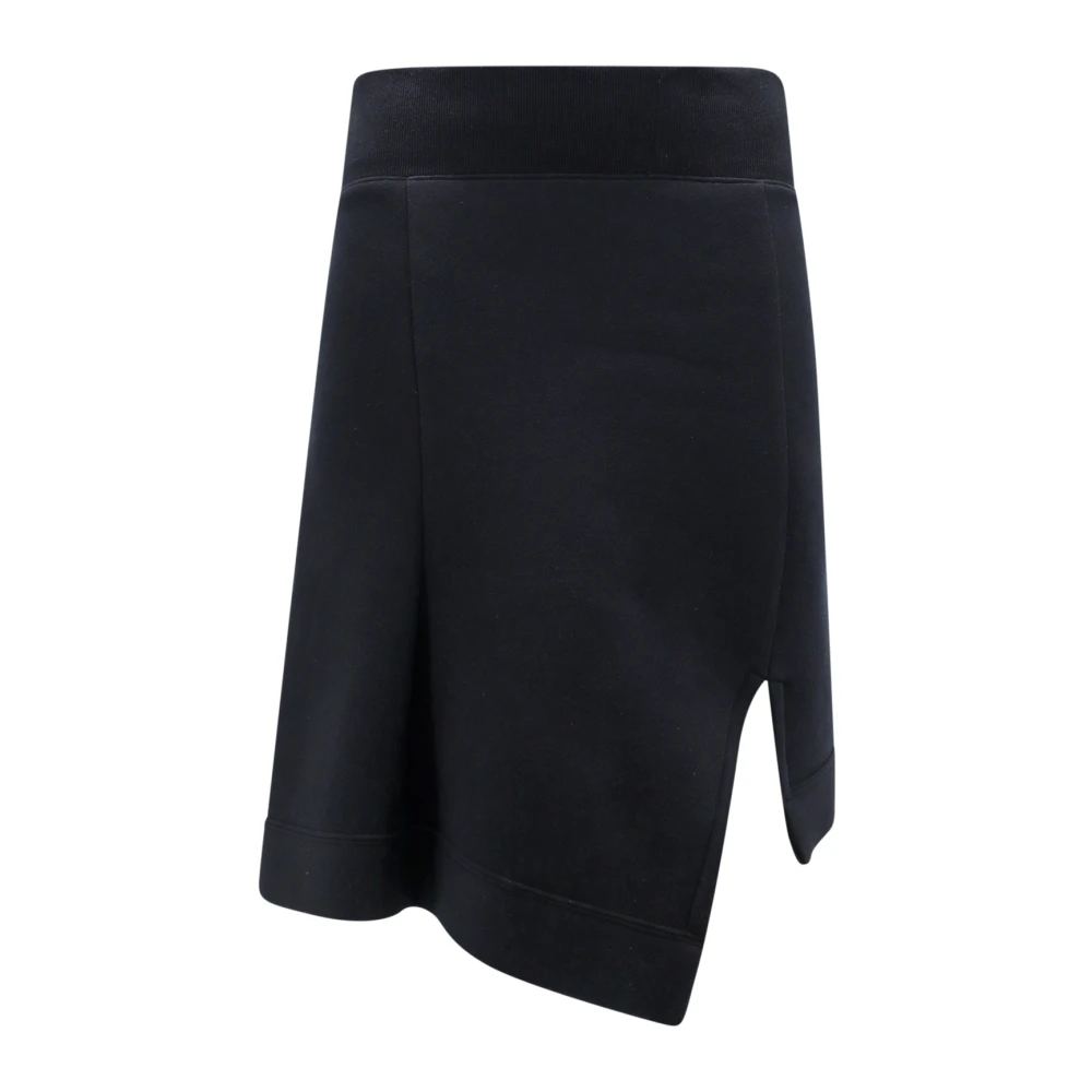 Sacai Zwarte Asymmetrische Rok Elastische Taille Black Dames