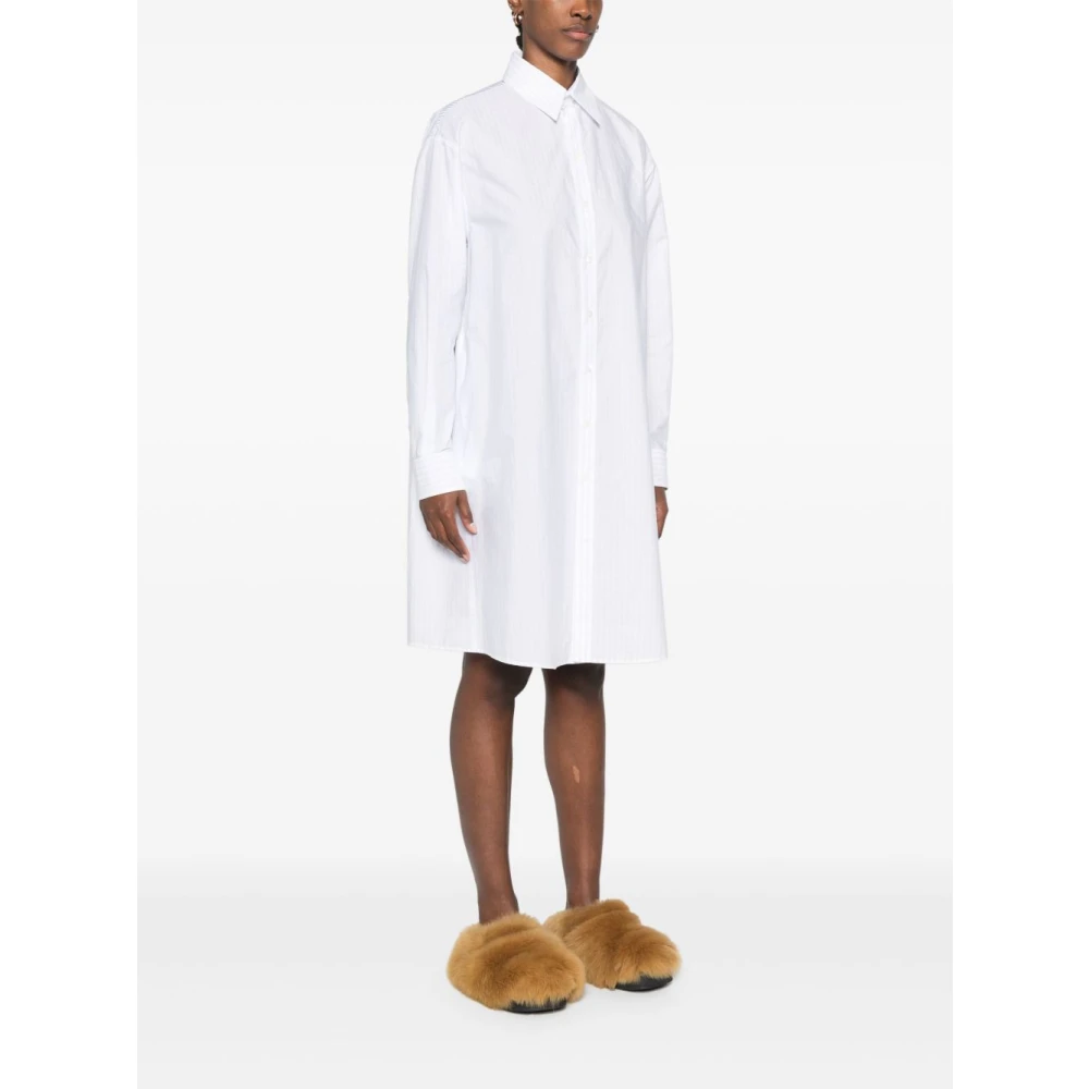 MM6 Maison Margiela Patchwork Shirt Dress White Dames