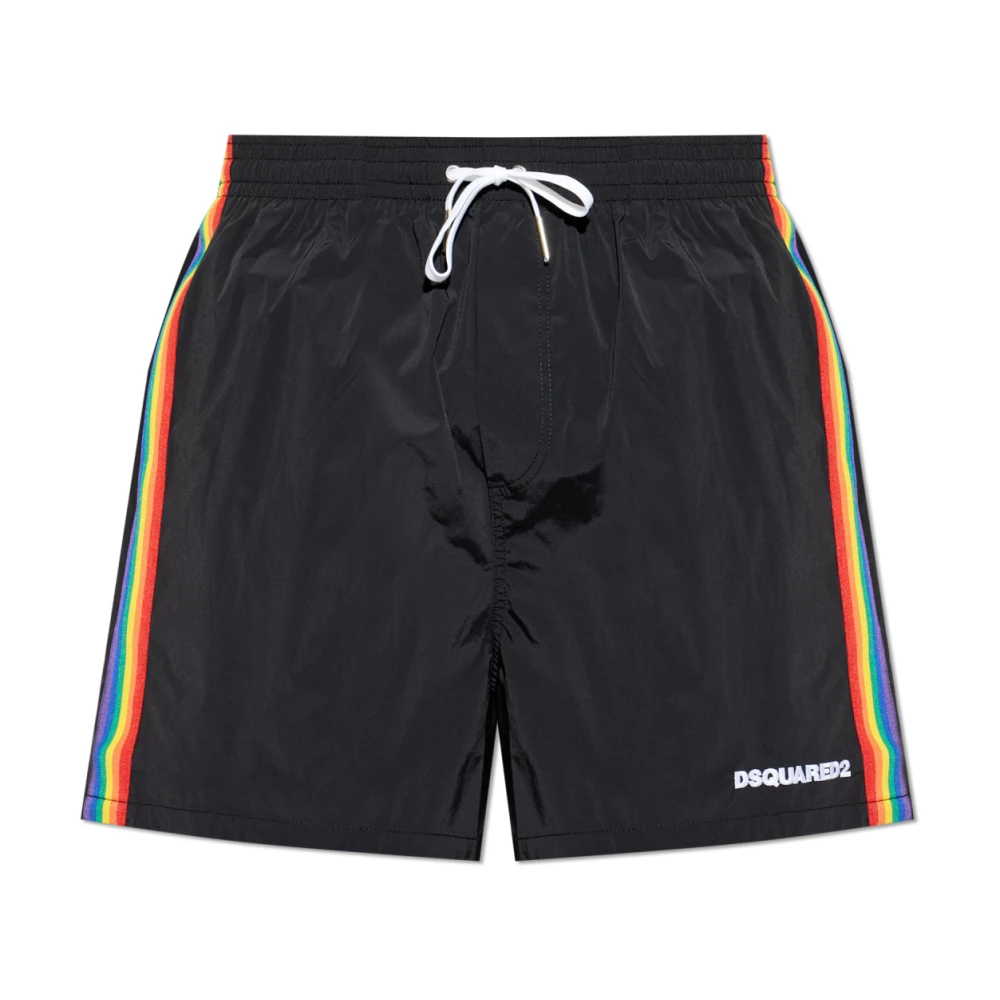 Dsquared2 Black Beachwear, Male, S, Swim Shorts