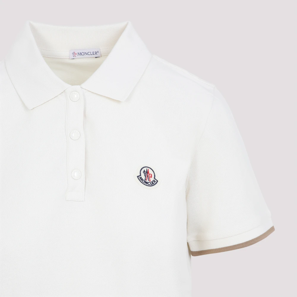Moncler Natuurlijke Polo Shirt SS White Dames