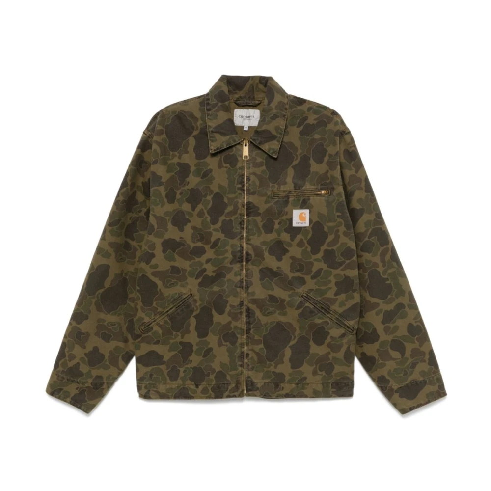 Carhartt WIP Camouflage Canvas Jack met Borstzak Green Heren
