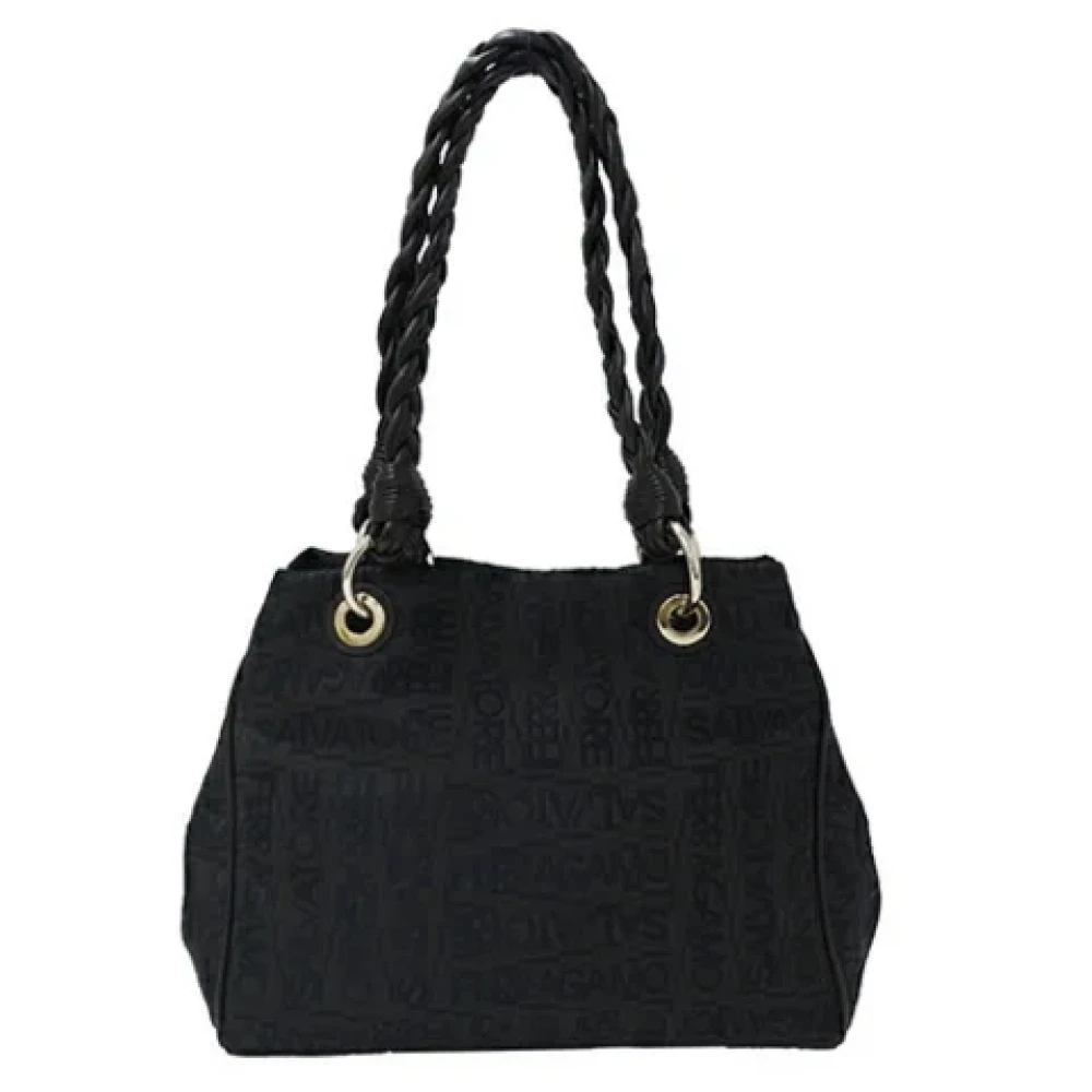 Salvatore Ferragamo Pre-owned Canvas handbags Black Dames