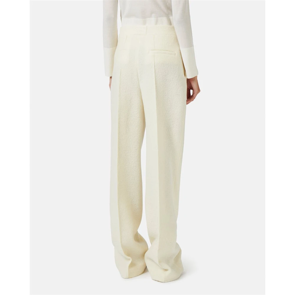 Iceberg Nieuwe vorm broek in wol bouclé stof Beige Dames