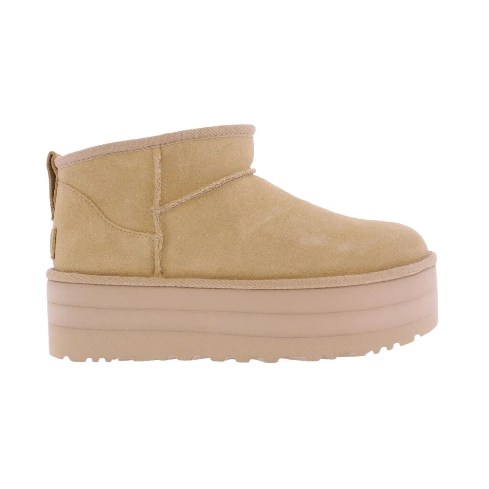 Ugg Women's Beige Classic Ultra Mini Platform Boots Driftwood - Winter Boots - 8 Uk- Shoes