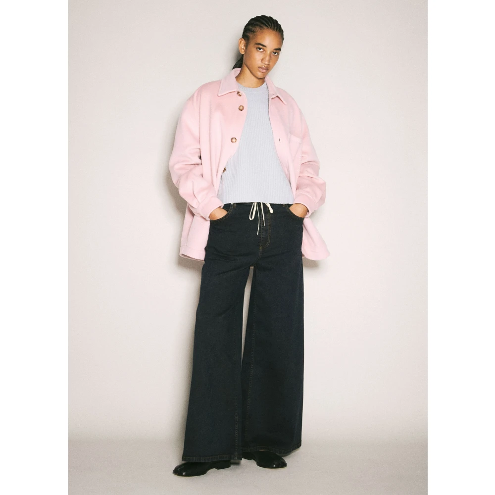 Marni Stretch Wide-Leg Denim Jeans Black Dames