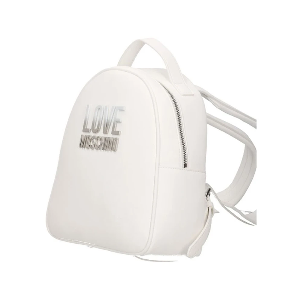 Moschino Witte Modieuze Rugzak met Gouden Details White Dames