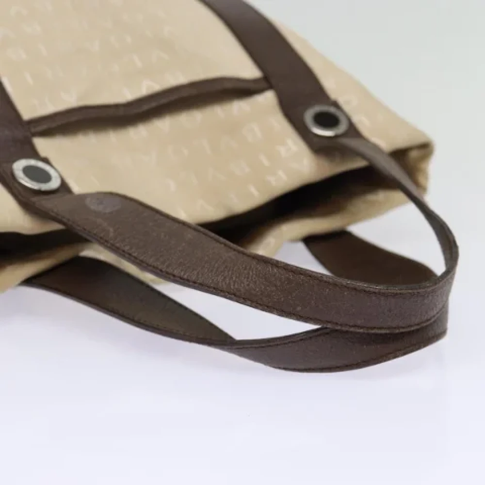 Bvlgari Vintage Pre-owned Canvas handbags Beige Dames