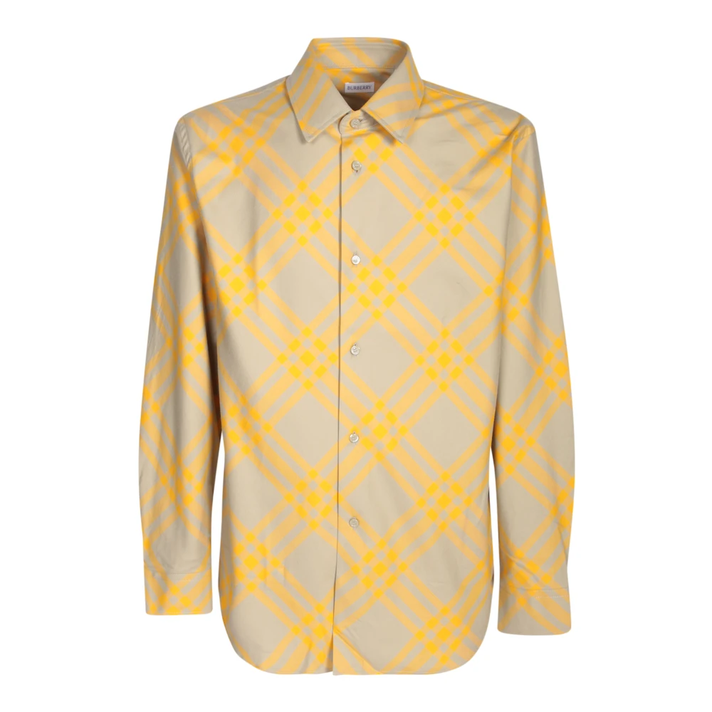 Burberry Homme Beige Chemises, Taille: L Chemise À Carreaux