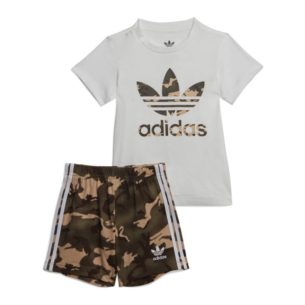 Adidas Originals Avslappnad T-shirt och Shorts Set White, Pojke