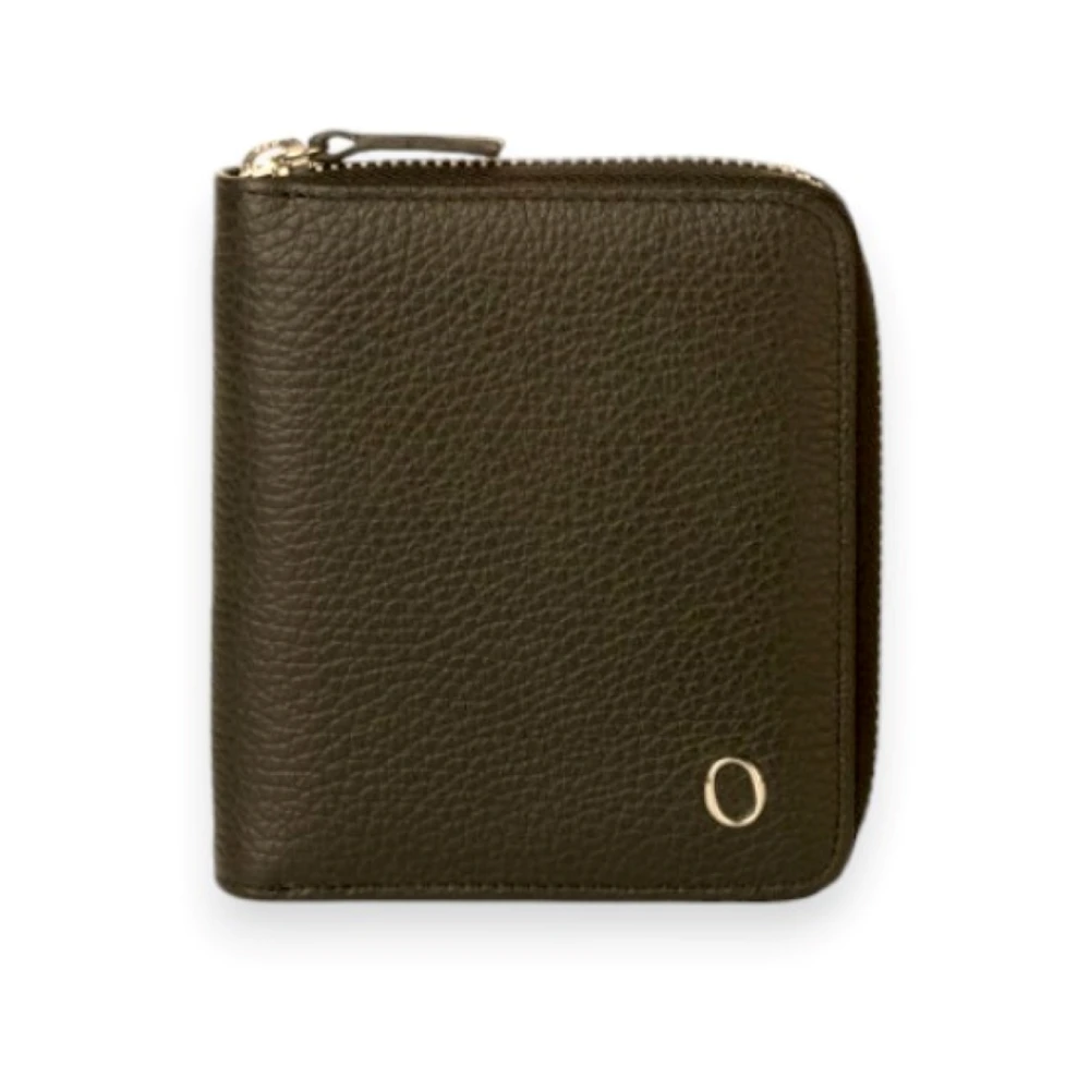 Orciani Men's Brown Leather Zip Cardholder Wallet