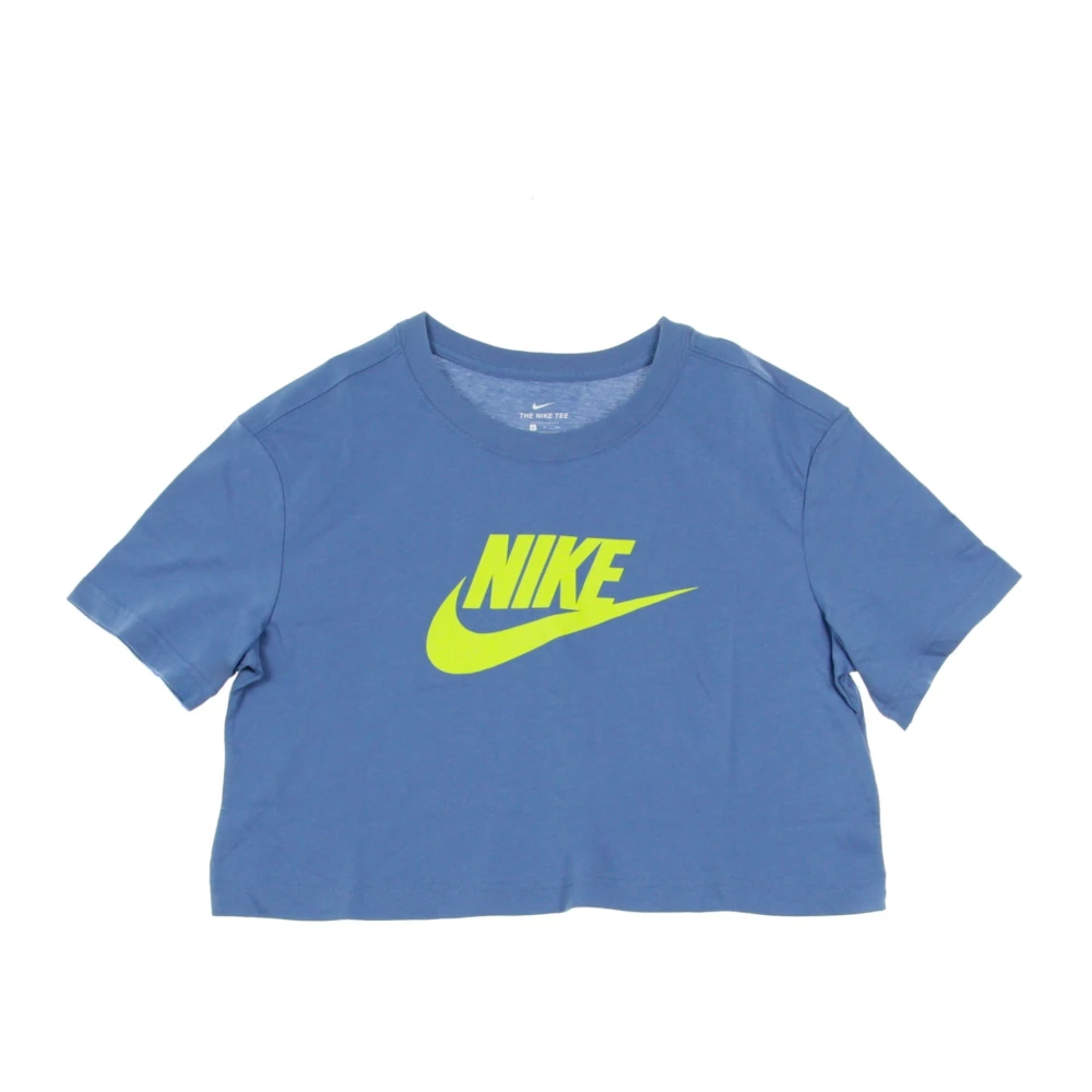 Nike Essential Crop Icon T-Shirt Indigo Blue Dames