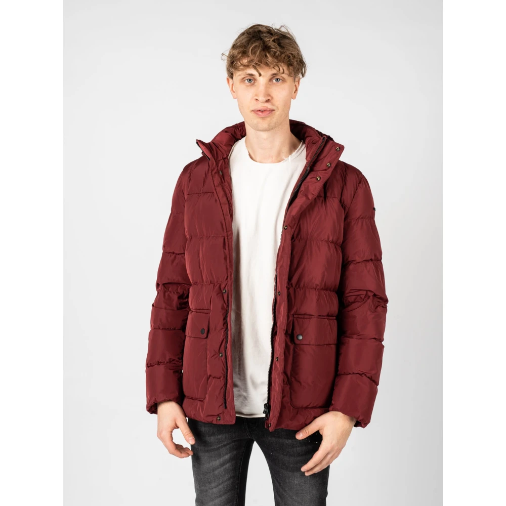 Geox Gewatteerde jas met capuchon Red Heren