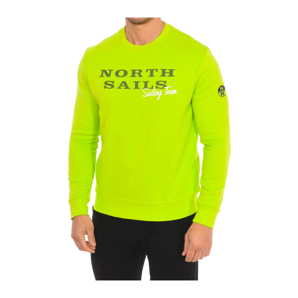 North Sails , Sweatshirts, Male, Green, S, Ribbed Round Neck Jumper