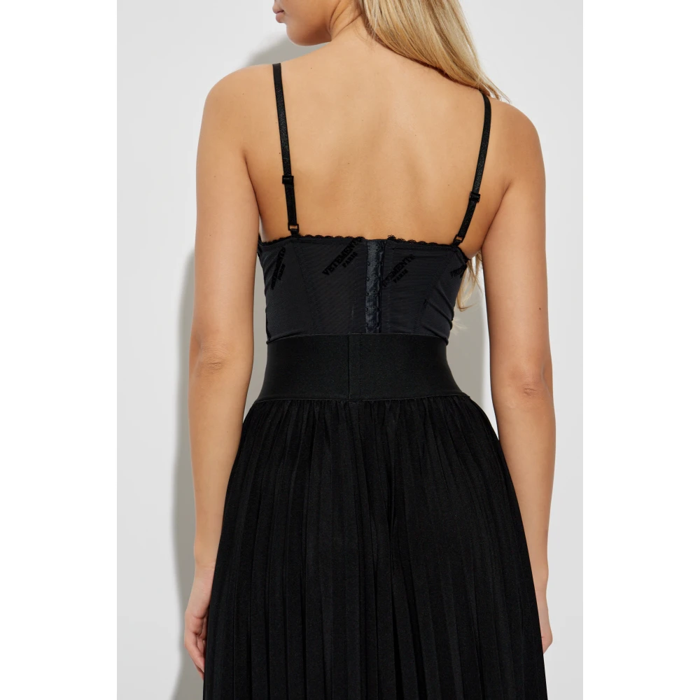 Vetements Logo Top Black Dames