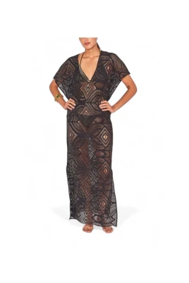 Lång Crochet Kaftan