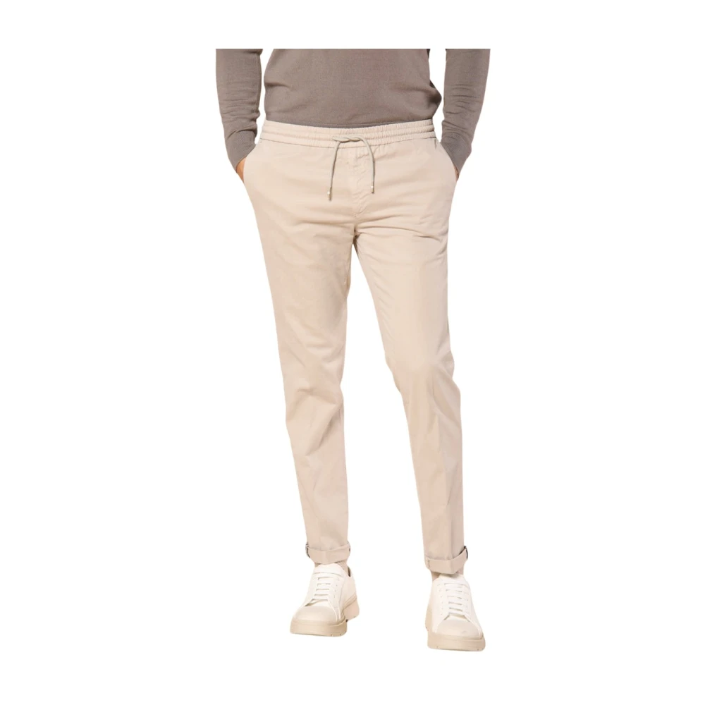Mason's Stretch chino jogger broek regular fit Beige Heren