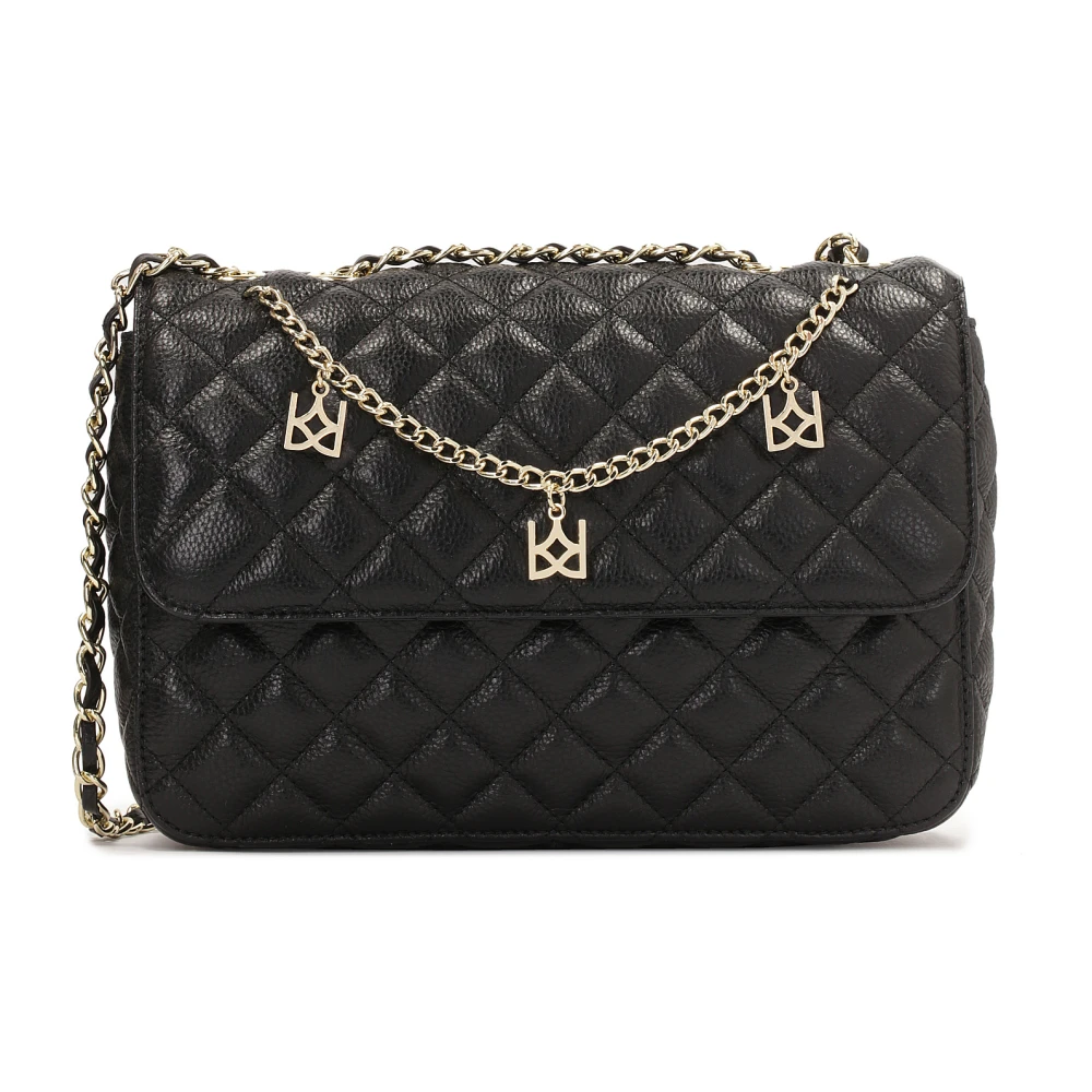 Kazar Gewatteerde handtas versierd met hangerketting Black Dames