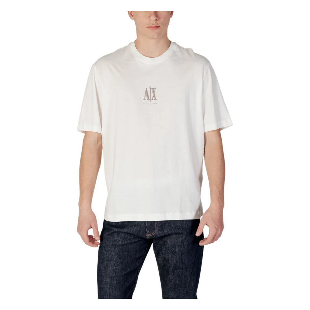 Armani Exchange T-shirt met ronde hals en korte mouwen Beige Heren