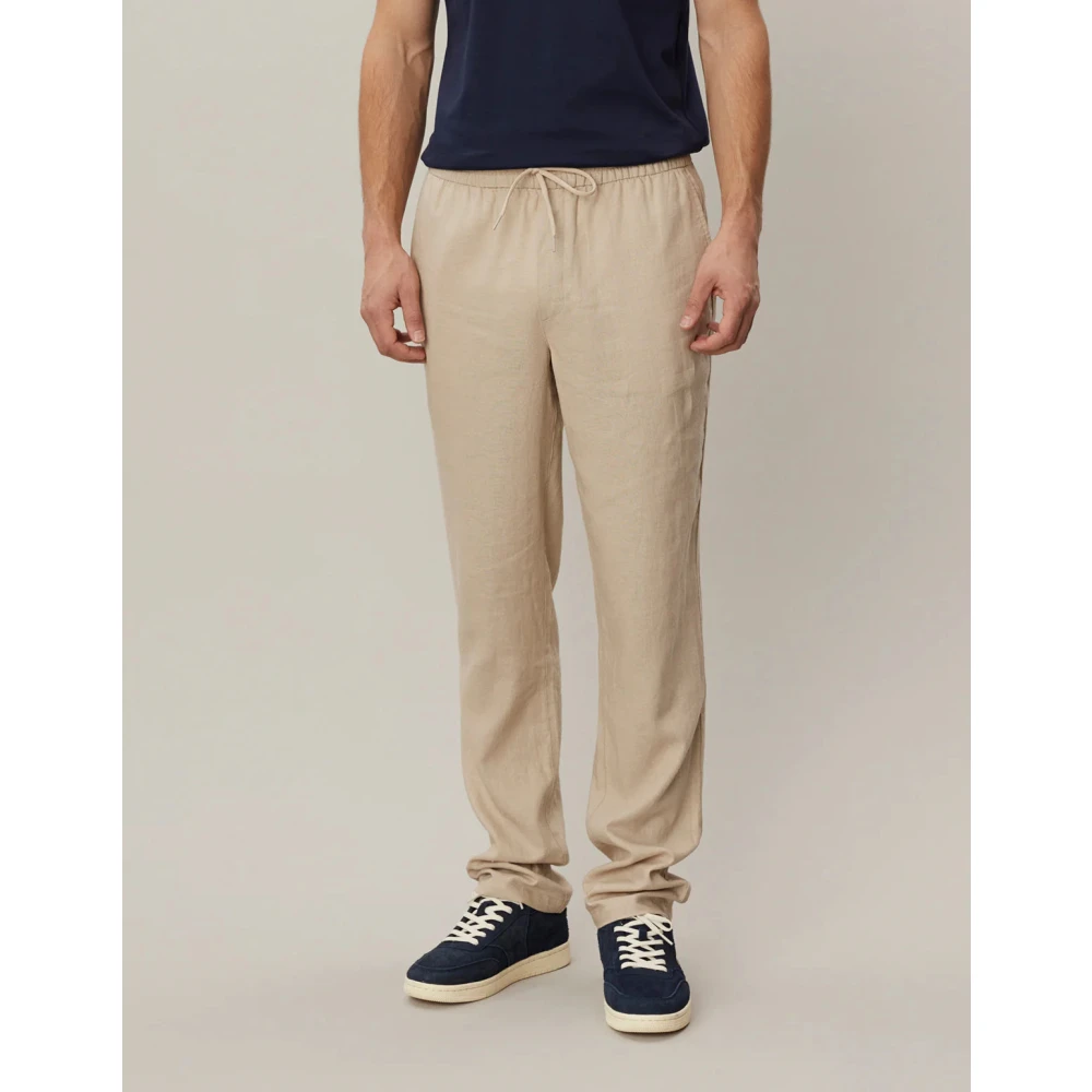 Les Deux Linnen Pak Sweat Hybrid Broek Beige Heren