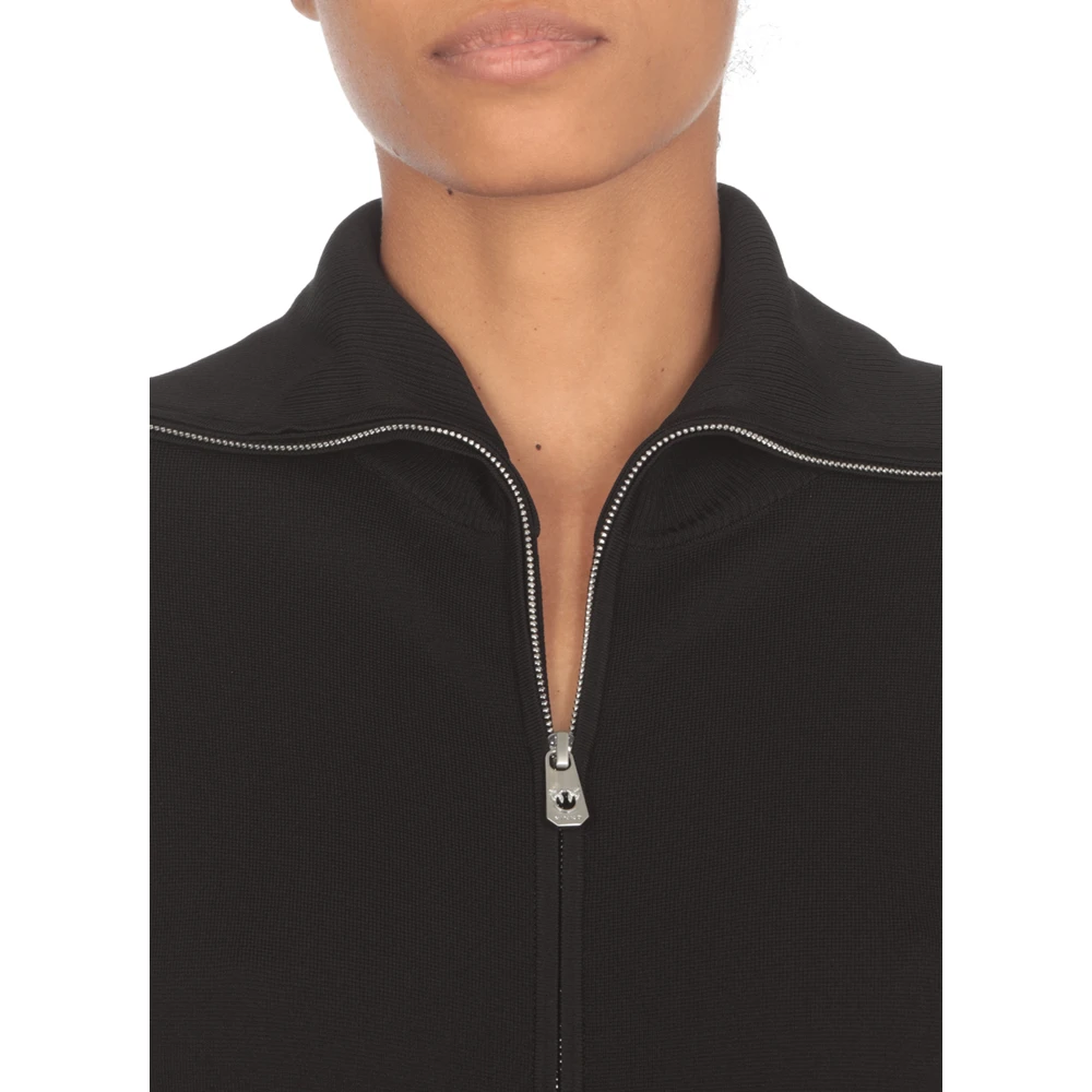 pinko Zwarte Jurk met Hoge Hals Black Dames