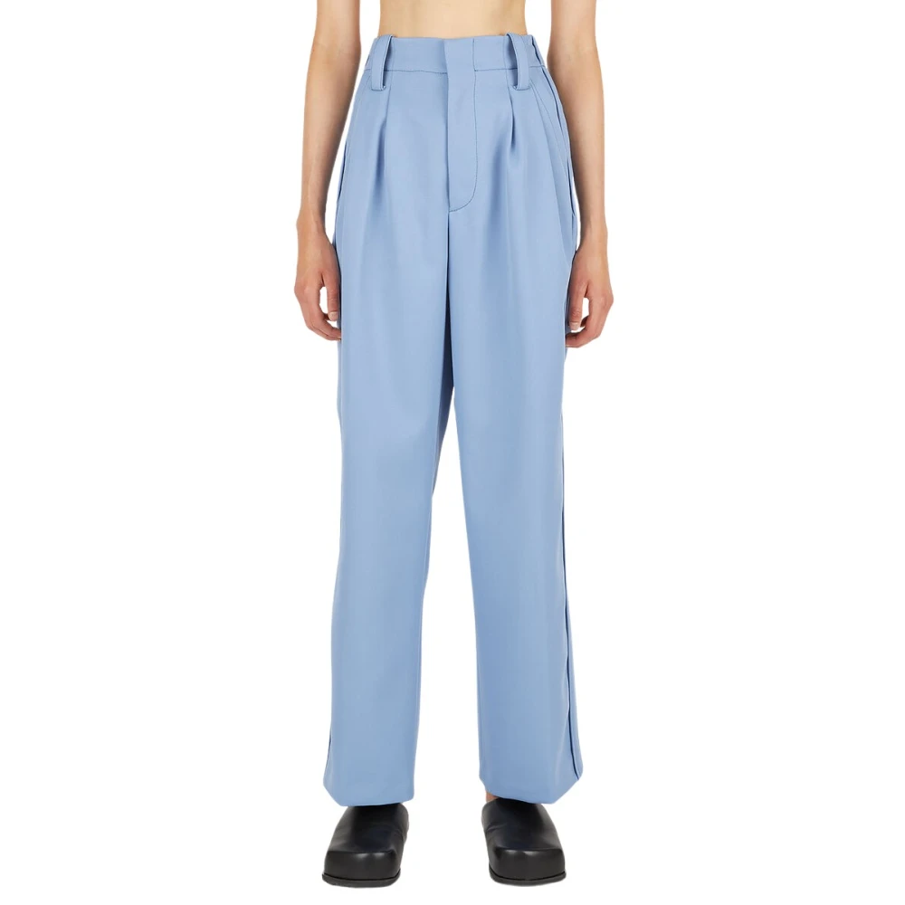 Meryll Rogge Women's Blue Classic Front Pleat Trousers - Straight Trousers - Xs - Trousers