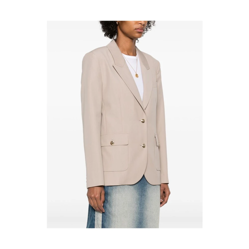 Anine Bing Taupe Knoopjas met Zakken Beige Dames