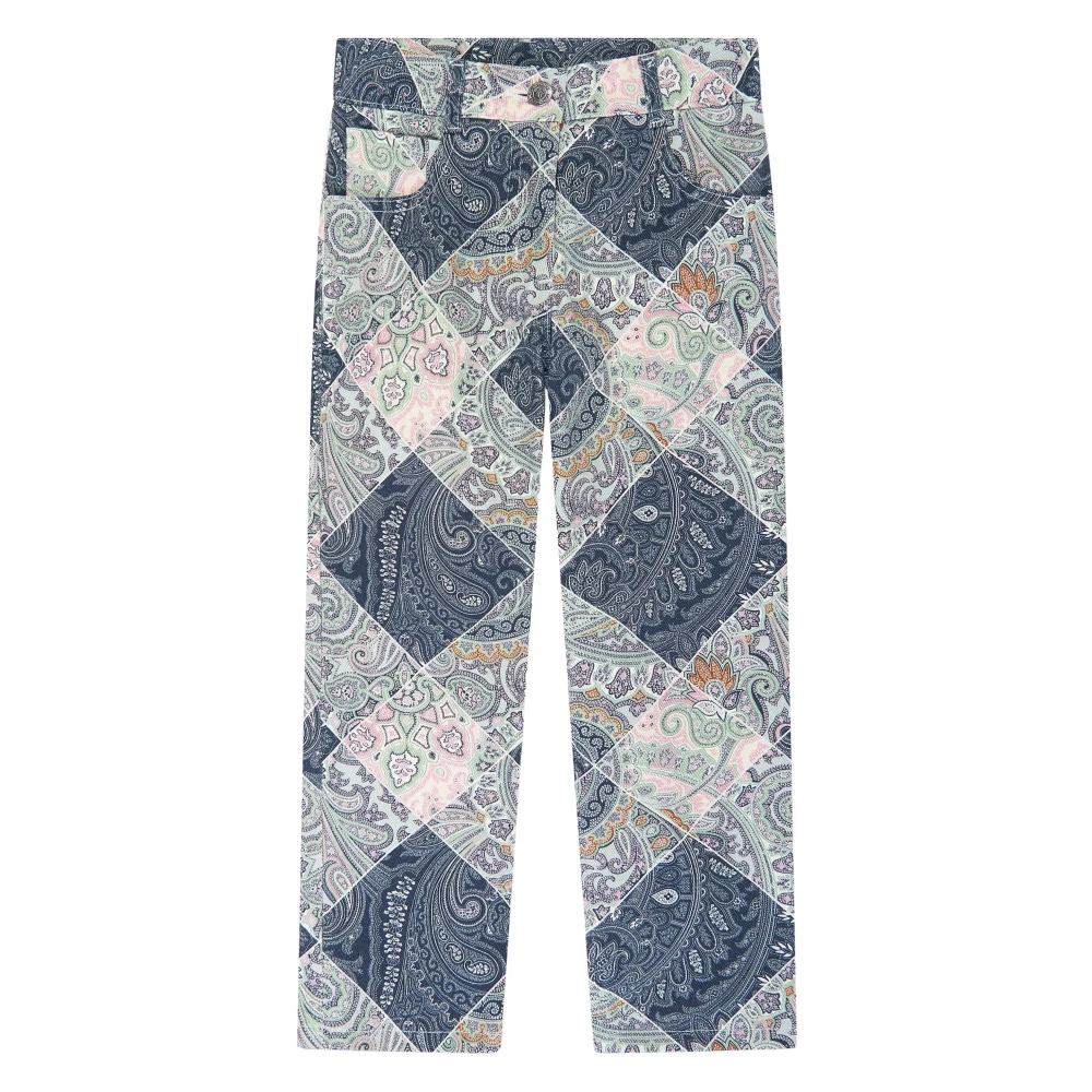 Etro Girls Blue Trousers, 4 Y, Paisley Trousers